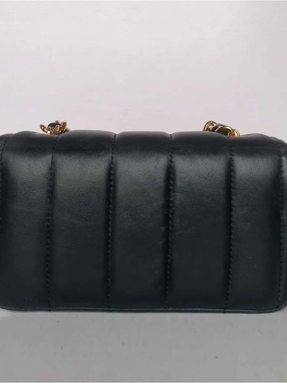 Moschino Black Quilted Mini Skeleton Crossbody Bag with Gold Logo & Chain Tassel - Picture 2 of 9